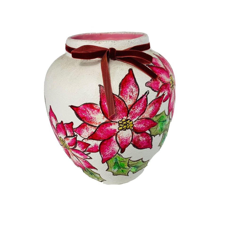 Vintage Handpainted Colorful Tunstall Vase done in the Peony Pattern Art Studio 